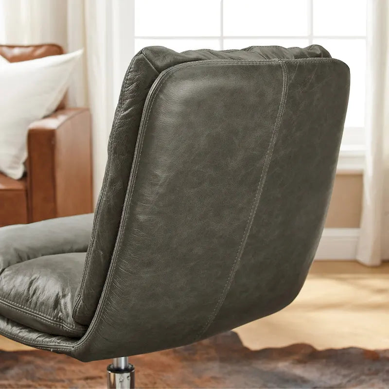 Chaise de bureau pivotante sans accoudoirs de style moderne du milieu du siècle – Monoplace