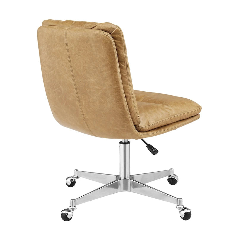 Chaise de bureau pivotante sans accoudoirs de style moderne du milieu du siècle – Monoplace