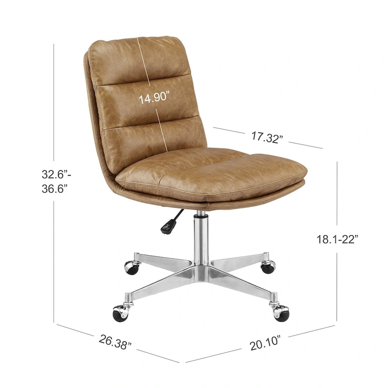 Chaise de bureau pivotante sans accoudoirs de style moderne du milieu du siècle – Monoplace