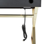 Bureau à domicile avec station d'alimentation, finition noir et or – 1 personne