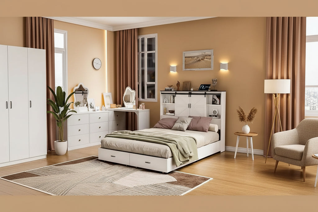 PAKASEPT Farmhouse Queen Size Bed Frame