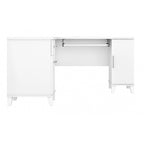Bureau en L avec tiroirs et rangement, coloris gris cendré / gris tempête / blanc / noyer / chêne