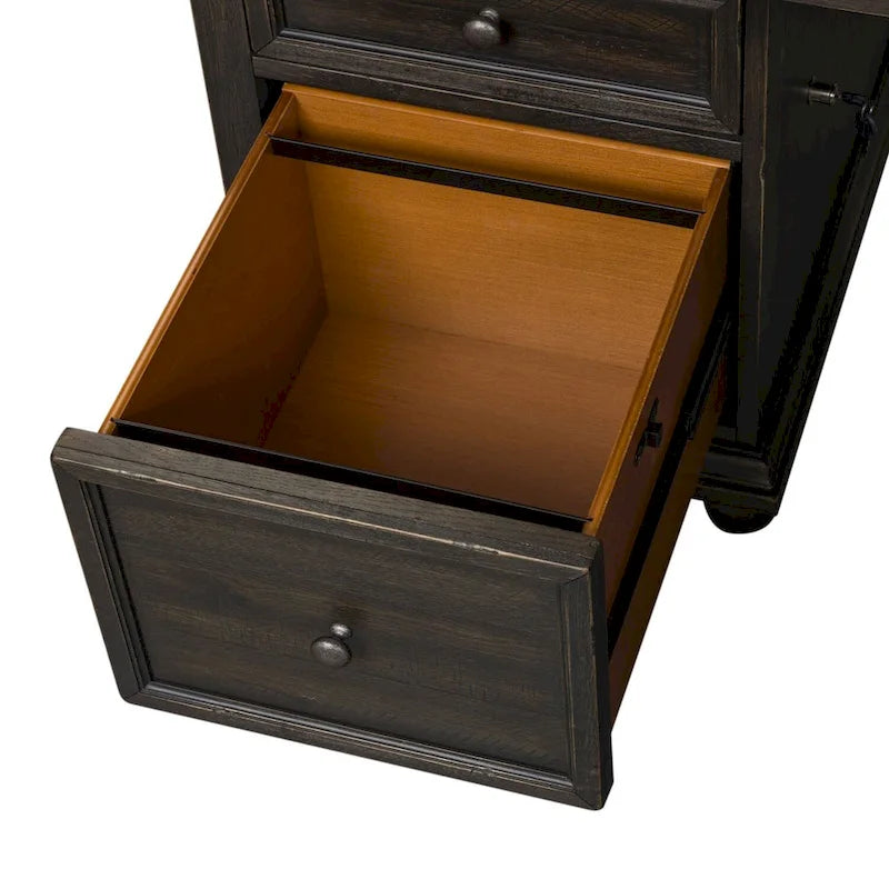 Bureau d'angle en L noir avec retour – 1 personne