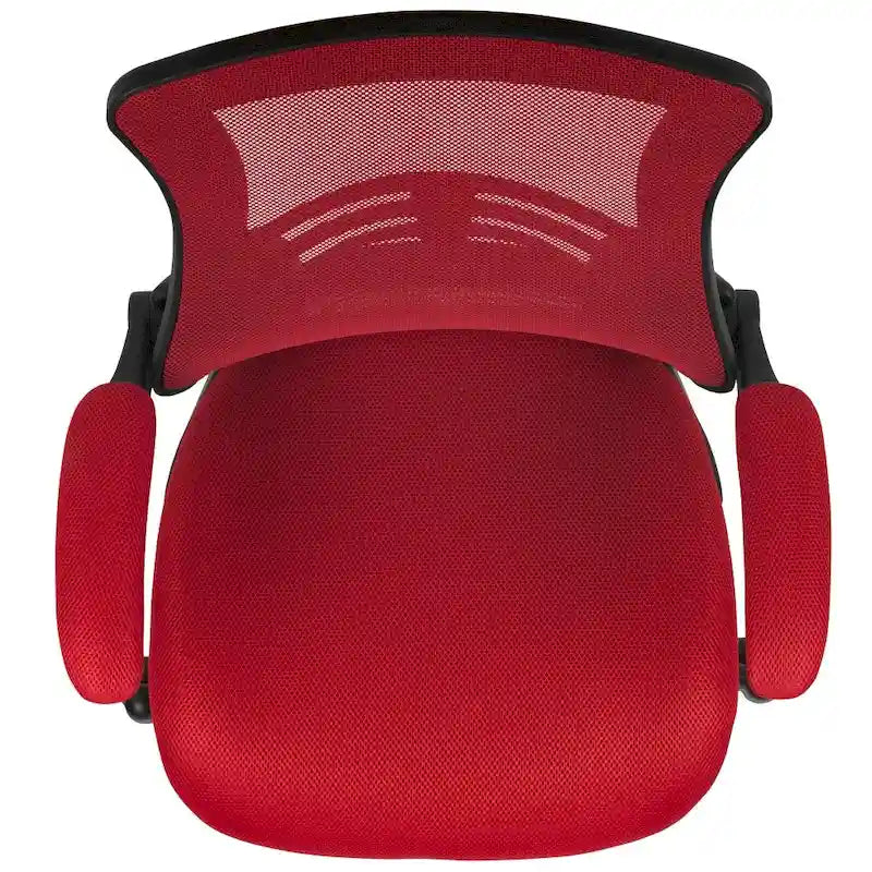 Chaise de dessinateur à dossier mi-haut en maille noire et cadre noir avec accoudoirs rabattables, 1 personne