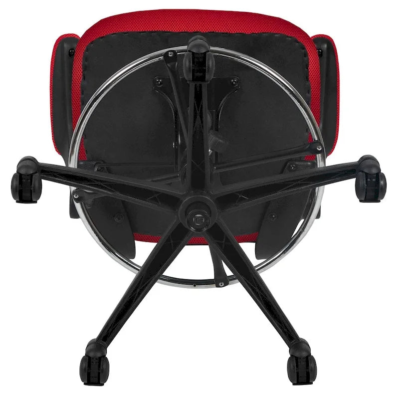 Chaise de dessinateur à dossier mi-haut en maille noire et cadre noir avec accoudoirs rabattables, 1 personne