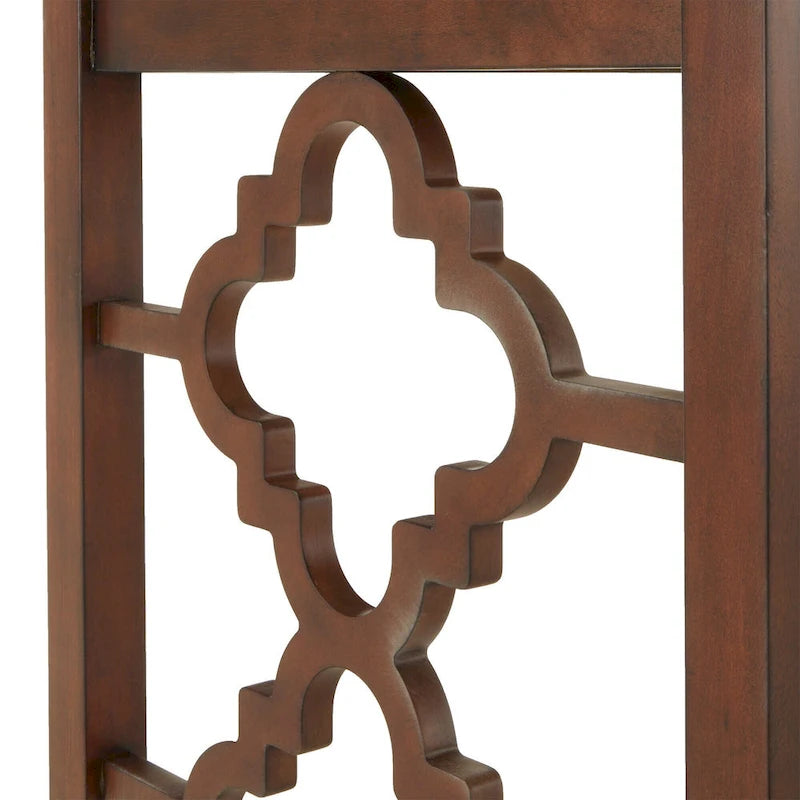 Bureau 2 tiroirs motif quadrilobe, blanc / expresso / gris, simple
