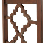 Bureau 2 tiroirs motif quadrilobe, blanc / expresso / gris, simple