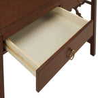 Bureau 2 tiroirs motif quadrilobe, blanc / expresso / gris, simple