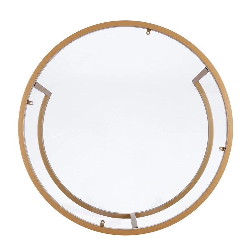 Table basse gigogne ronde à plateau en verre et piètement doré, lot de 2