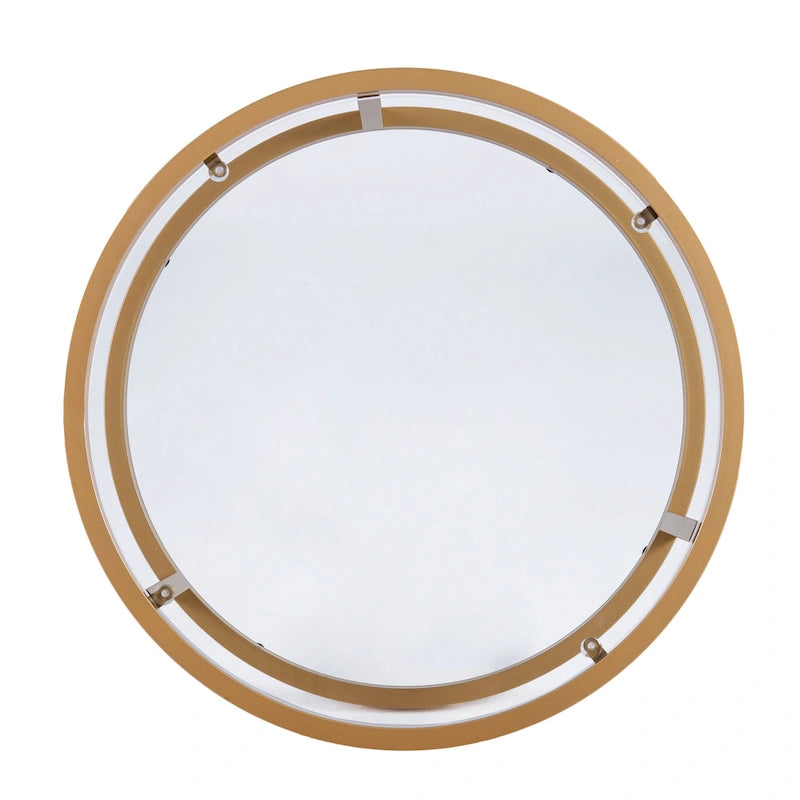 Table basse gigogne ronde à plateau en verre et piètement doré, lot de 2