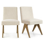 Chaise de salle à manger Parsons en lin beige / vert sauge / crème, une place