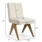 Chaise de salle à manger Parsons en lin beige / vert sauge / crème, une place