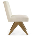 Chaise de salle à manger Parsons en lin beige / vert sauge / crème, une place