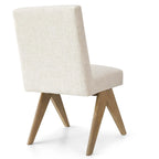 Chaise de salle à manger Parsons en lin beige / vert sauge / crème, une place