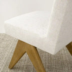 Chaise de salle à manger Parsons en lin beige / vert sauge / crème, une place
