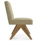 Chaise de salle à manger Parsons en lin beige / vert sauge / crème, une place