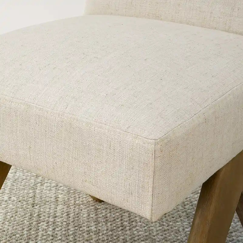 Chaise de salle à manger Parsons en lin beige / vert sauge / crème, une place