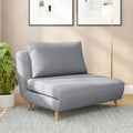 Fauteuil-lit convertible 3-en-1, une place, gris clair / crème / marron / gris foncé
