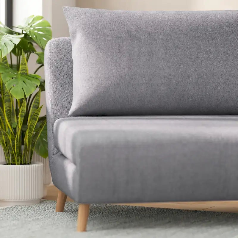 Fauteuil-lit convertible 3-en-1, une place, gris clair / crème / marron / gris foncé