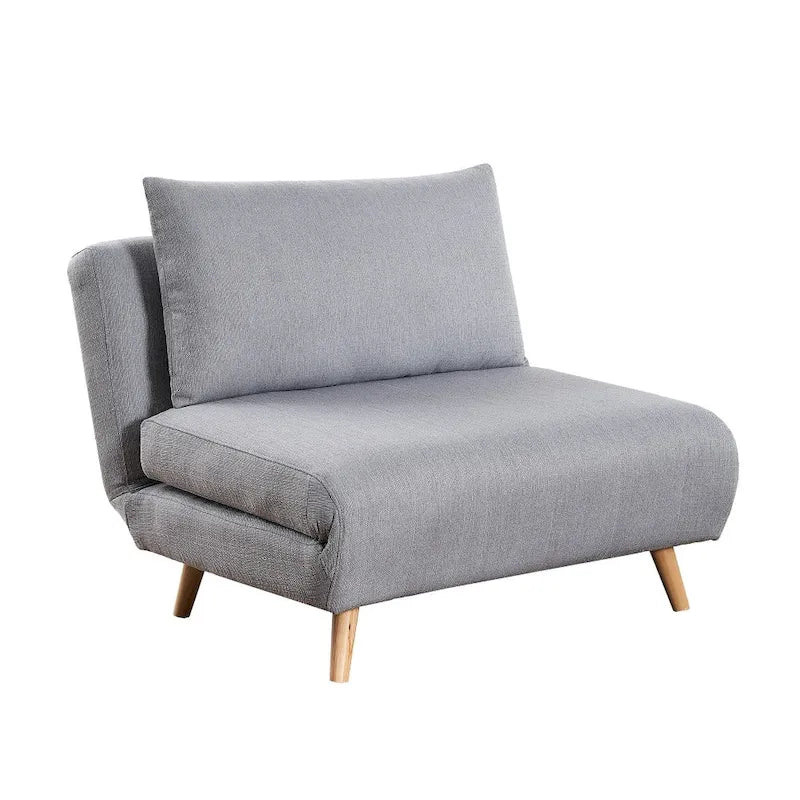 Fauteuil-lit convertible 3-en-1, une place, gris clair / crème / marron / gris foncé