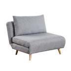 Fauteuil-lit convertible 3-en-1, une place, gris clair / crème / marron / gris foncé