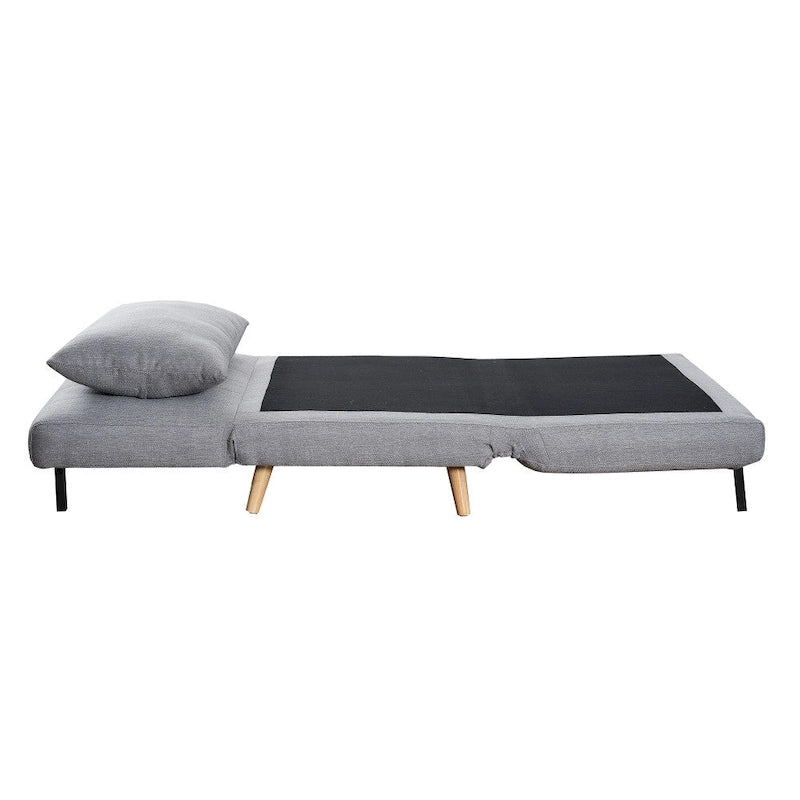 Fauteuil-lit convertible 3-en-1, une place, gris clair / crème / marron / gris foncé