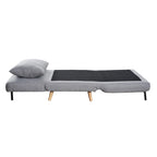 Fauteuil-lit convertible 3-en-1, une place, gris clair / crème / marron / gris foncé
