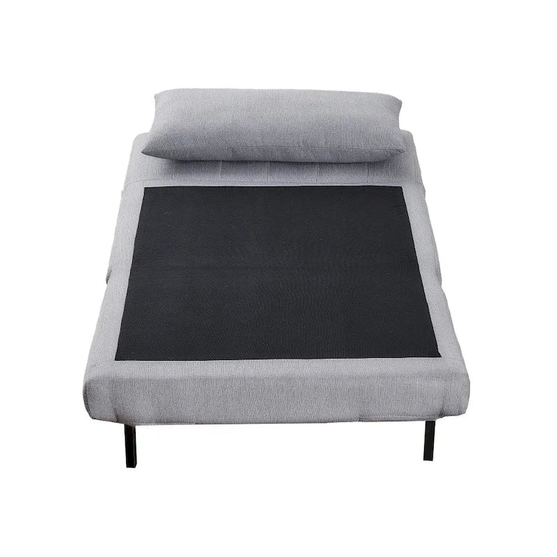 Fauteuil-lit convertible 3-en-1, une place, gris clair / crème / marron / gris foncé