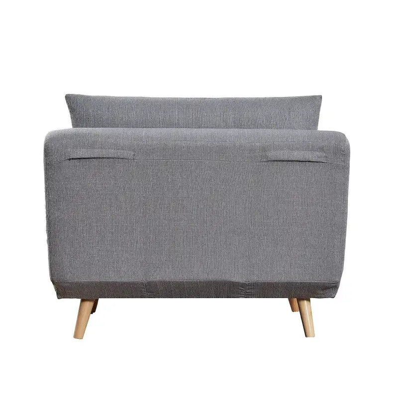 Fauteuil-lit convertible 3-en-1, une place, gris clair / crème / marron / gris foncé