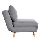 Fauteuil-lit convertible 3-en-1, une place, gris clair / crème / marron / gris foncé