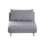 Fauteuil-lit convertible 3-en-1, une place, gris clair / crème / marron / gris foncé