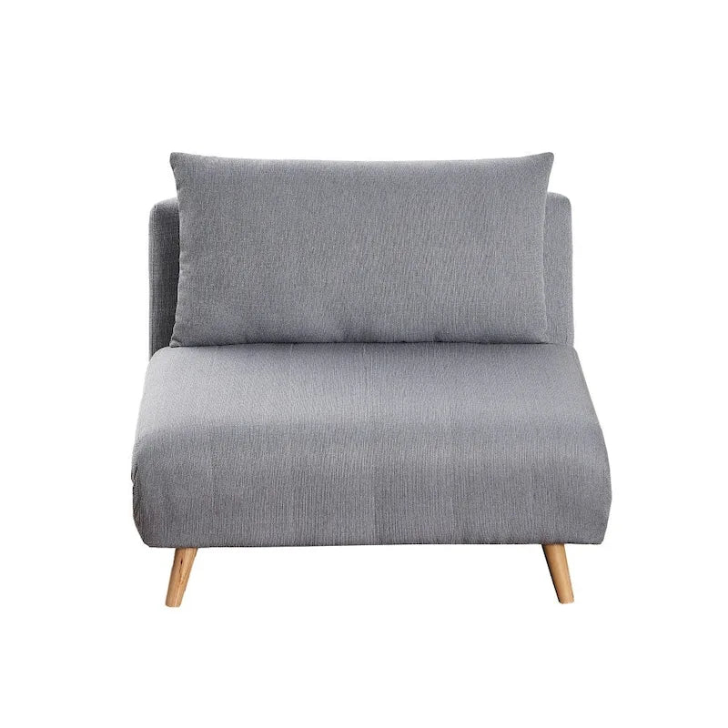 Fauteuil-lit convertible 3-en-1, une place, gris clair / crème / marron / gris foncé