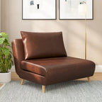 Fauteuil-lit convertible 3-en-1, une place, gris clair / crème / marron / gris foncé
