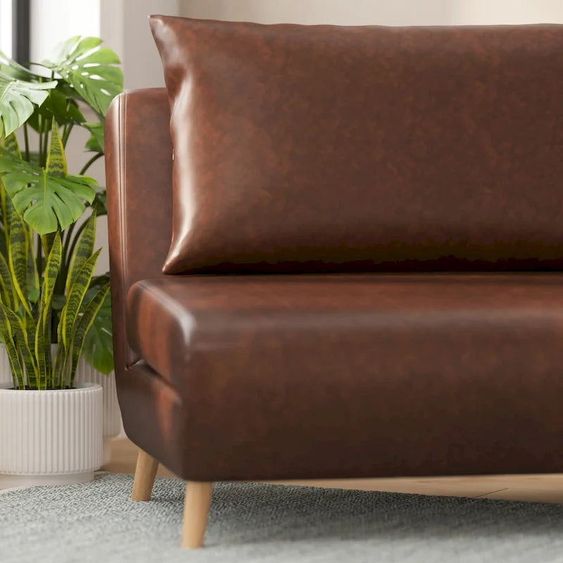 Fauteuil-lit convertible 3-en-1, une place, gris clair / crème / marron / gris foncé