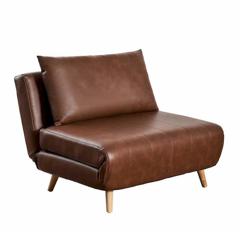Fauteuil-lit convertible 3-en-1, une place, gris clair / crème / marron / gris foncé