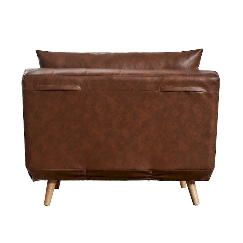Fauteuil-lit convertible 3-en-1, une place, gris clair / crème / marron / gris foncé