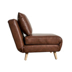 Fauteuil-lit convertible 3-en-1, une place, gris clair / crème / marron / gris foncé