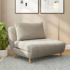 Fauteuil-lit convertible 3-en-1, une place, gris clair / crème / marron / gris foncé
