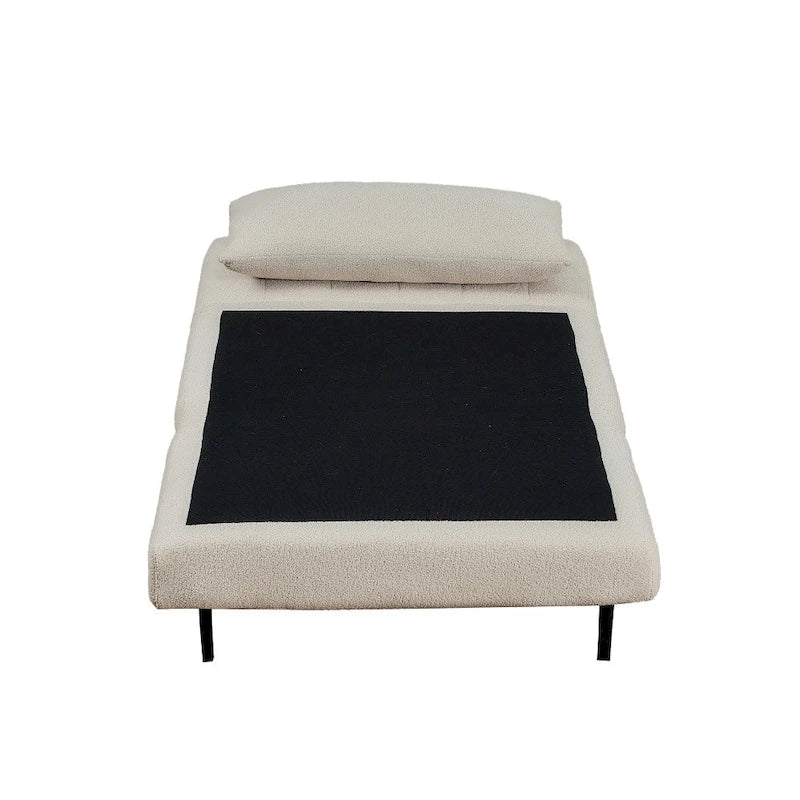 Fauteuil-lit convertible 3-en-1, une place, gris clair / crème / marron / gris foncé