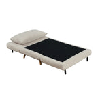 Fauteuil-lit convertible 3-en-1, une place, gris clair / crème / marron / gris foncé