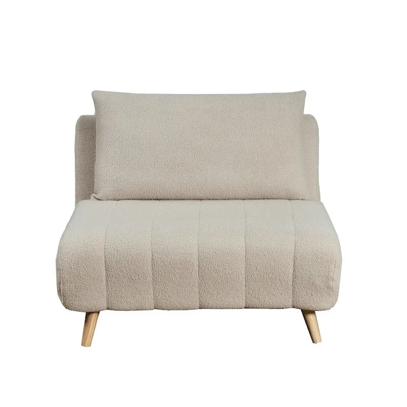 Fauteuil-lit convertible 3-en-1, une place, gris clair / crème / marron / gris foncé