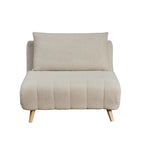 Fauteuil-lit convertible 3-en-1, une place, gris clair / crème / marron / gris foncé
