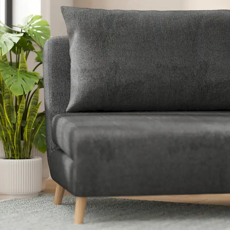 Fauteuil-lit convertible 3-en-1, une place, gris clair / crème / marron / gris foncé