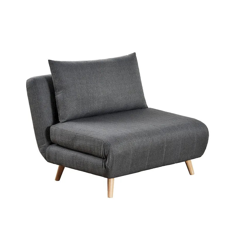 Fauteuil-lit convertible 3-en-1, une place, gris clair / crème / marron / gris foncé
