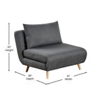 Fauteuil-lit convertible 3-en-1, une place, gris clair / crème / marron / gris foncé