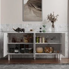 Buffet blanc avec portes escamotables et tiroir