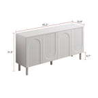 Buffet blanc avec portes escamotables et tiroir