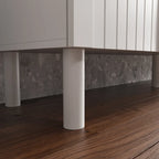Buffet blanc avec portes escamotables et tiroir