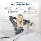Base de lit ajustable et matelas en mousse à mémoire de forme et gel rafraîchissant de 35,5 cm – Jusqu'à 2 dormeurs