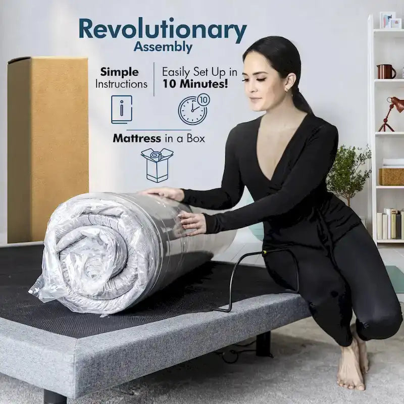 Base de lit ajustable et matelas en mousse à mémoire de forme et gel rafraîchissant de 35,5 cm – Jusqu'à 2 dormeurs